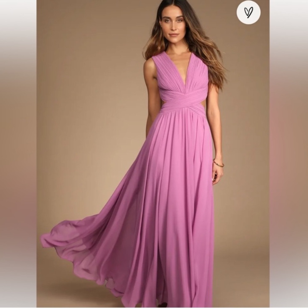 Lulus Vivid Imagination Lilac Cutout Maxi Dress